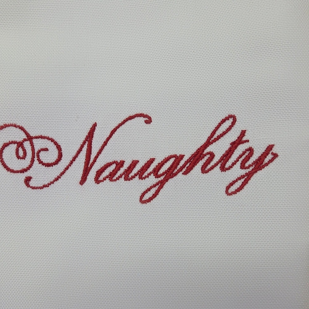 Martha Stewart Collection Christmas Naughty Nice Embroidered Hand Towels Set - Picture 2 of 10